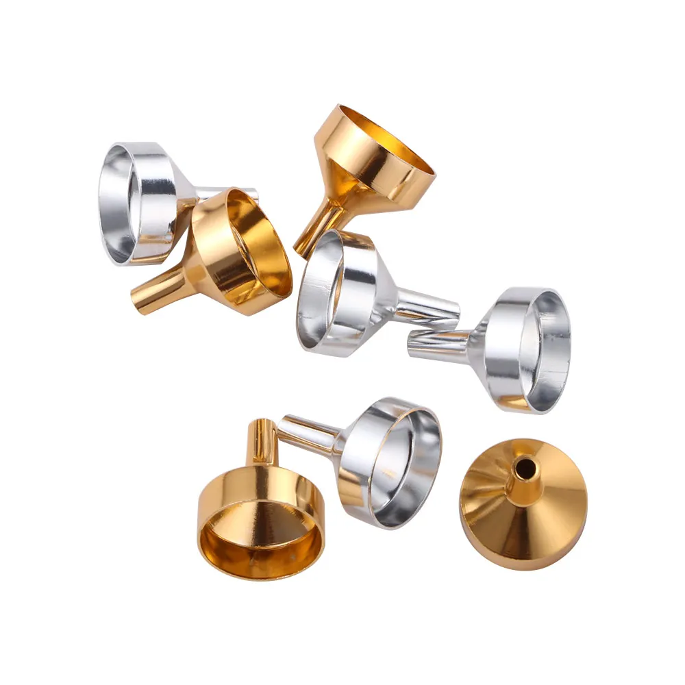 

10Pcs Mini Metal Funnels For Filling Bottles Transferring Liquid Refill Perfume