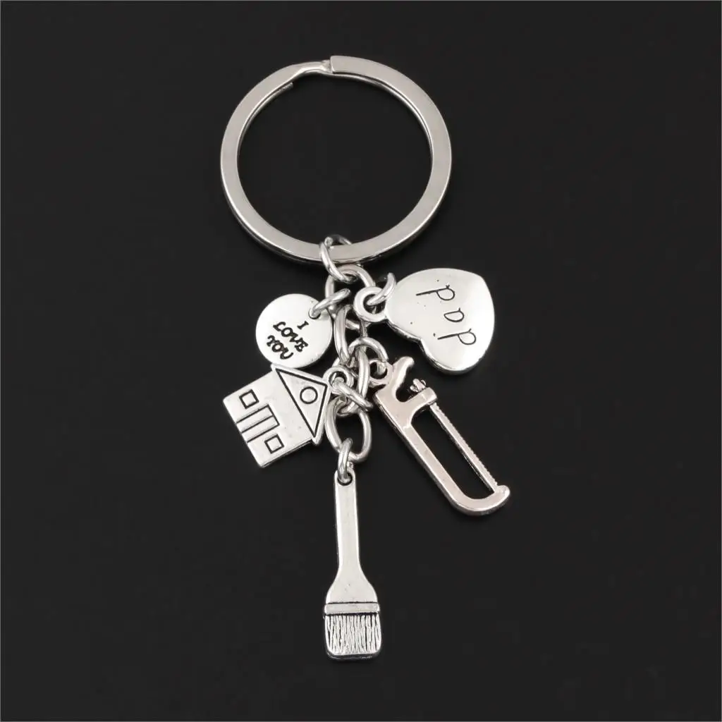 1Pc Brush House Saw Keychain I Love You Dad Pendant Keyholder Father Day Daddy Souvenir Jewelry Accessories E2597 | Украшения и