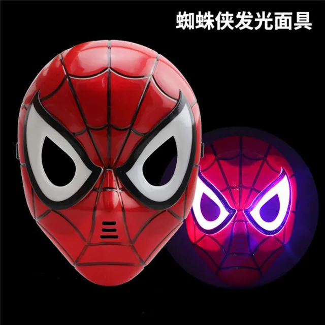 Red mask Набор, Супергерой, вечерние, светодиодный звуковой светильник, Человек-паук, маска, щит, меч, перчатка в виде игрушки, Launcher, ПВХ, Человек-паук, фигурка, Coplay - Цвет: Red mask