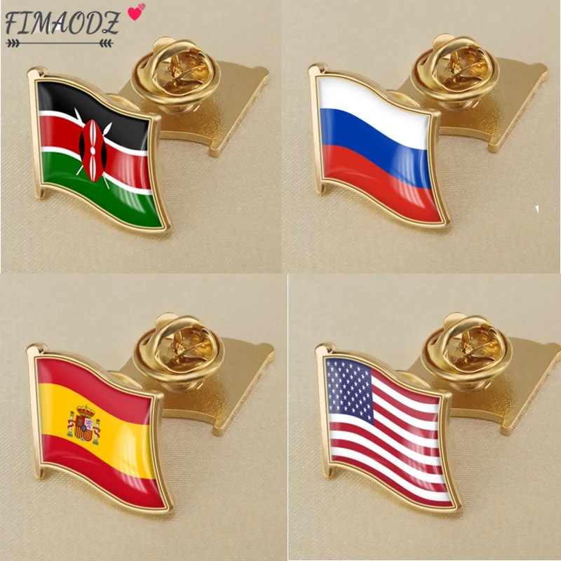Лацканы с флагом Испании FIMAODZ французский немецкий американский российский флаг
