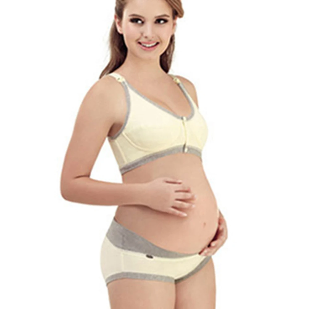 

Maternity Underwear Set Nursing Bras And Briefs Panties Pregnant Front Closure Cotton Brassiere Knicker Pregnancy Lady Intimates