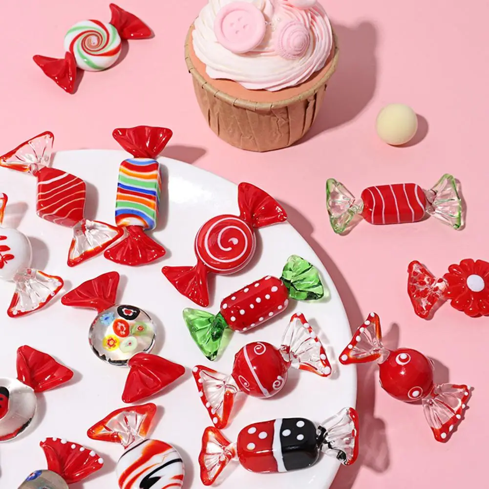 

Candy Ornament Artificial Desktop Decor Mini Cute High Borosilicate Glass Sweety Decoration for Home