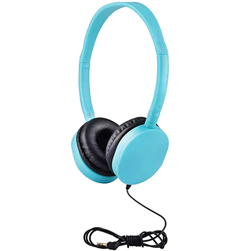 Light blue 1 pack Детские наушники складные регулируемые проводные наушники гарнитура с 3,5 мм аудио разъем для детей Mp3 Смартфон - Цвет: Light blue 1 pack
