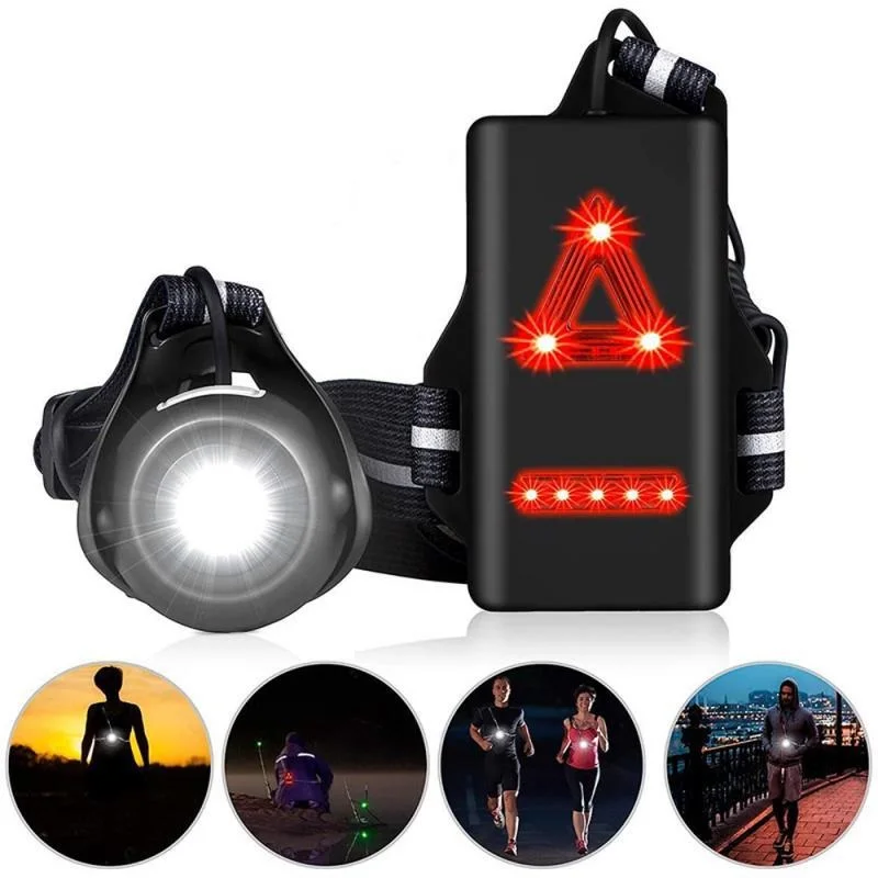 USB зарядка Открытый Спорт Бег с подсветкой предупреждение ночь бег фонарик Белый