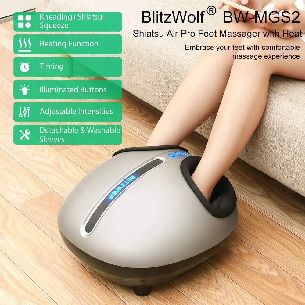 

BW-MGS2 Air Pressure Electric Foot Massager Household Timing Electric Heating Leg Relaxing Kneading Pain Relief Therapy Device