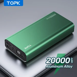 topk i2006 power bank 20000mah phone charger portable powerbank rechargeable external battery usb charger for xiaomi poco realme free global shipping