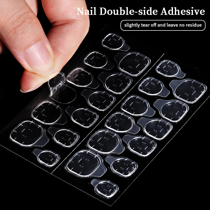 

5 Sheets 120Pcs Double Sided False Nail Art Adhesive Tape Glue Sticker DIY Nail Tips Fake Nail Acrylic Manicure Gel Makeup Tool