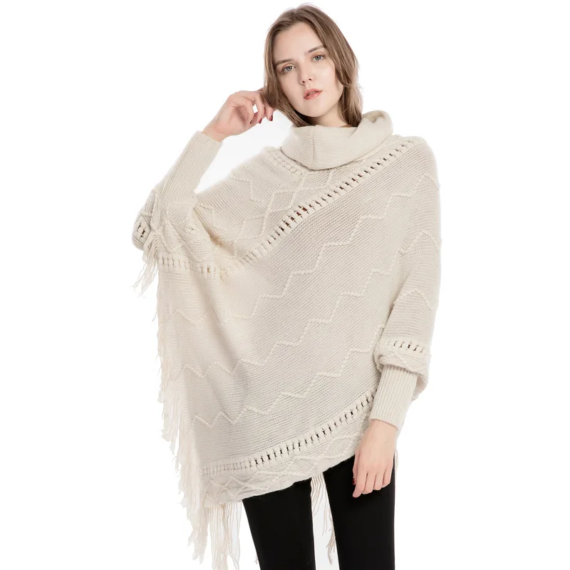 

Poncho Woman Women Cape Cloak Warm Ponchos And Capes Womens Cape With Sleeves Ladies Knit Knitted Womans Top Cloaks