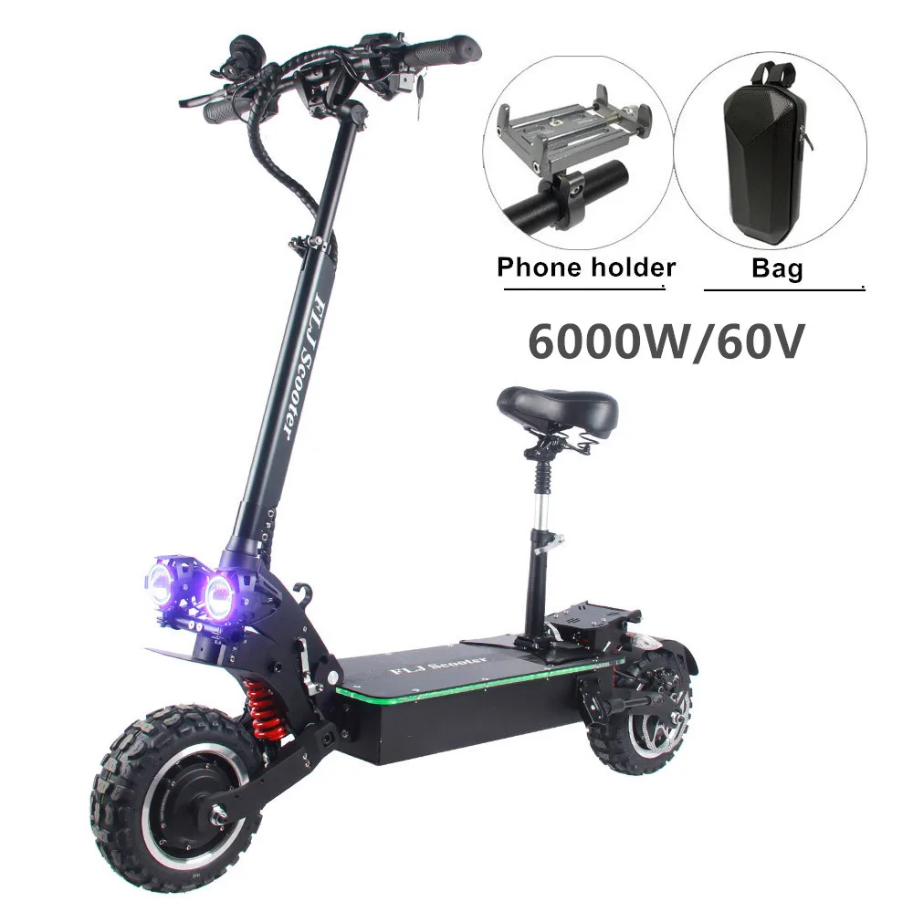 Online FLJ 6000W Roller Mit Dual Motoren 11 Zoll Räder Kick Roller Elektrische Roller Erwachsene