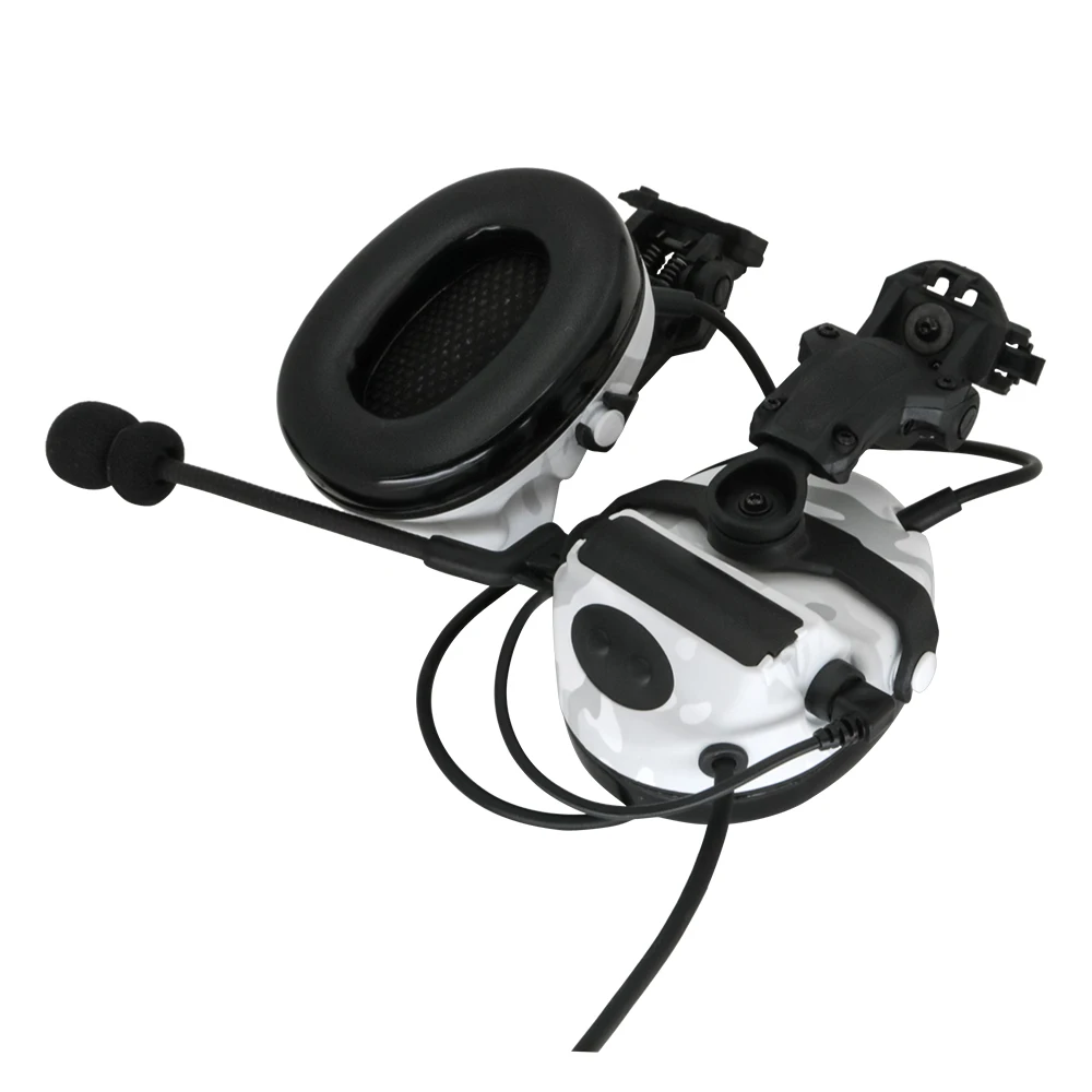 Outdoor pickup noise reduction air gun tactical shooting sponge headset helmet ARC track bracket headset + U94 PTT adapter