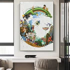 Коллекция наклеек манга, творческий постер Shenlong, Картина на холсте для гостиной, детской комнаты, украшение для дома