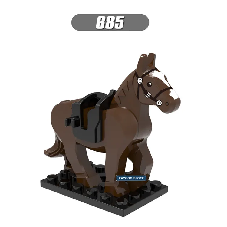 685 Одиночная X0169 рыцарь лошадь Тигр пантера животные серии строительные блоки Набор Кирпичи Модель игрушки для детей - Цвет: 685