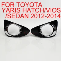 for toyota yaris hatchback vios sedan belta 2012 2013 2014 front bumper fog light bezel frame cover 1pair rightleft side