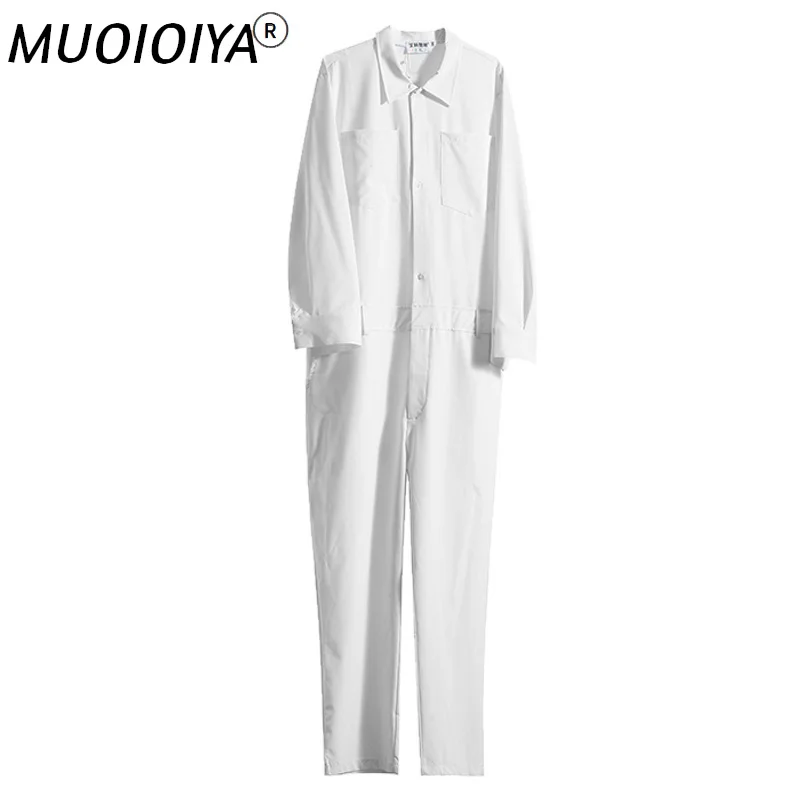 

Комбинезон мужской с длинным рукавом, повседневный белый Хлопковый слитный Ромпер, одежда для улицы, весна-лето-осень