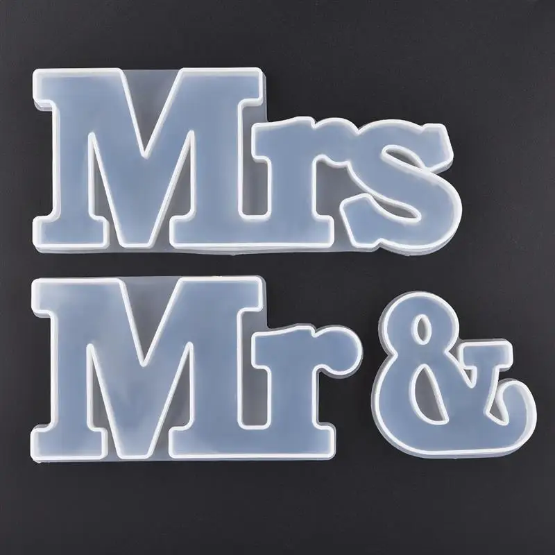 

3pcs/Set Alphabet Mr & Mrs Letter Silicone Molds Jewelry Making Kits For DIY Resin Epoxy Crafts Casting Mold