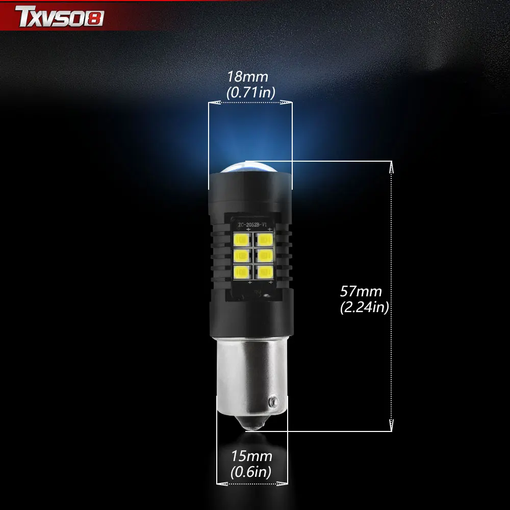 2шт сигнальная лампа 1156 21SMD 3030 светодиодный BA15S R5W 1156A 1157 PY21W BAY15D P21/5W 1000LM 1200LM 12В