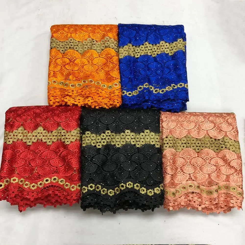 

2020 Latest African Cord Lace Fabrics High Quality Lace Guipure Cord Lace Fabric For Women Party Material Nigeria Water soluble
