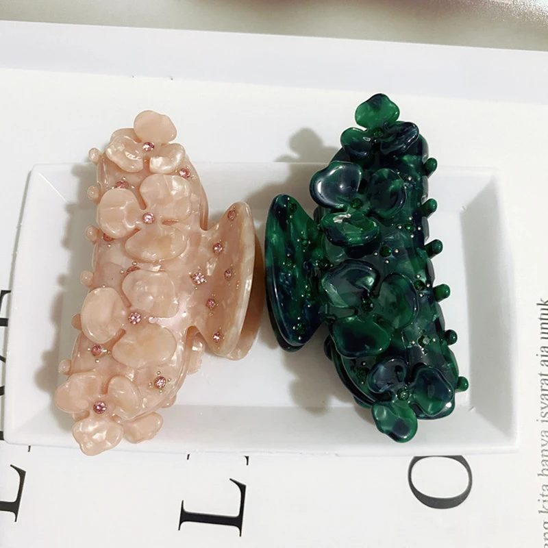 Новые модные ацетатные заколки для волос в стиле Ins винтажные зажимы с цветами