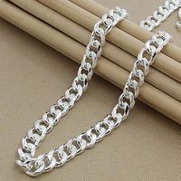 classic jewelry 10mm 22 55cm mens link chain necklace 925 silver jewelry hip hop chain necklace for male