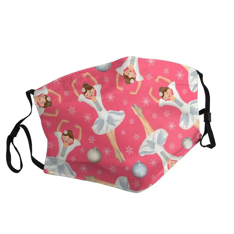 

The Nutcracker Christmas Special Washable Face Mask Ballerina Snowflakes Pattern Dustproof Protection Cover Respirator Muffle