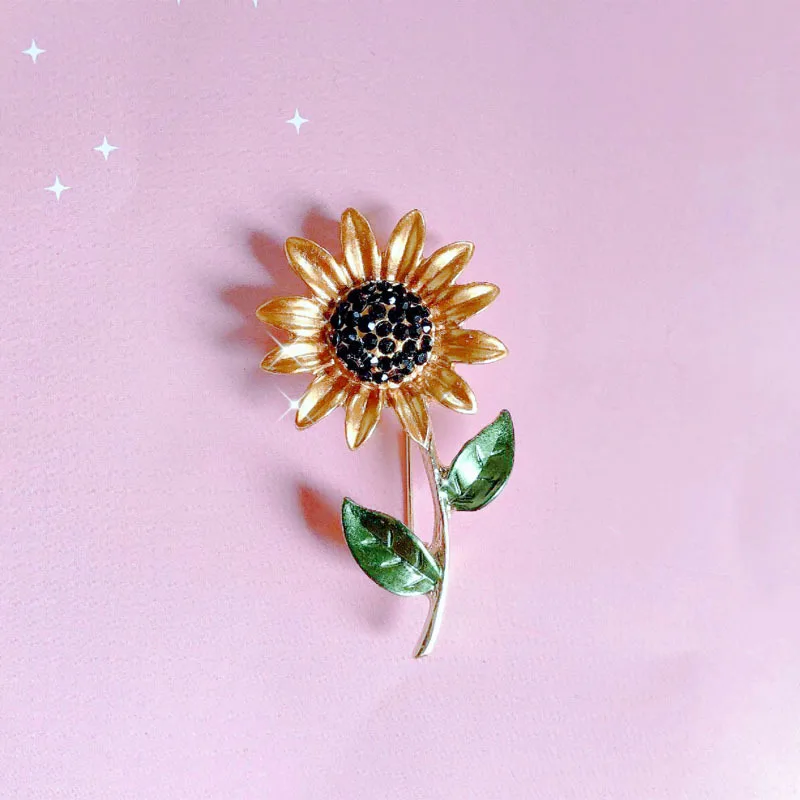 KingDeng Sunflower Brooches for Women Accessories Enamel Pins Kids Jewelry Cute Pin Trendy Lapel Fashion Gifts Men | Украшения и