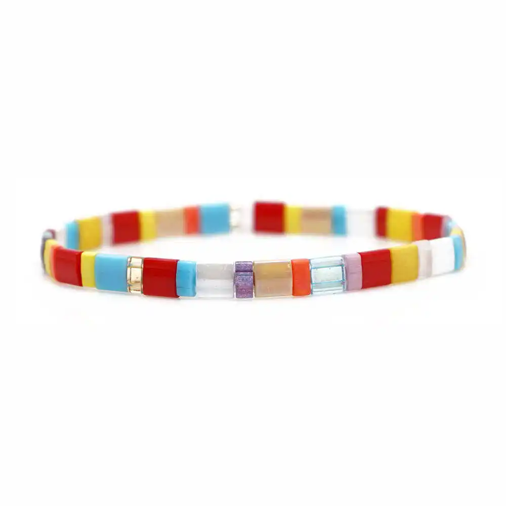 Go2boho MIYUKI браслет Радуга Тила бусины браслеты Pulseira Mujer женские ювелирные изделия Красочные богемные летние пляжные ручной работы