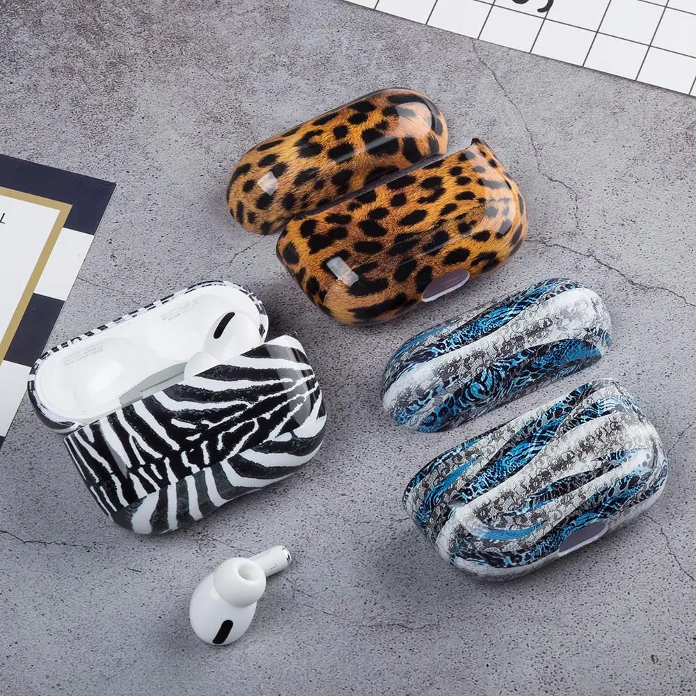 Леопардовый принт &quotнаушники&quot Чехол для Airpods Pro жесткие ПК-Чехлы леопардовый