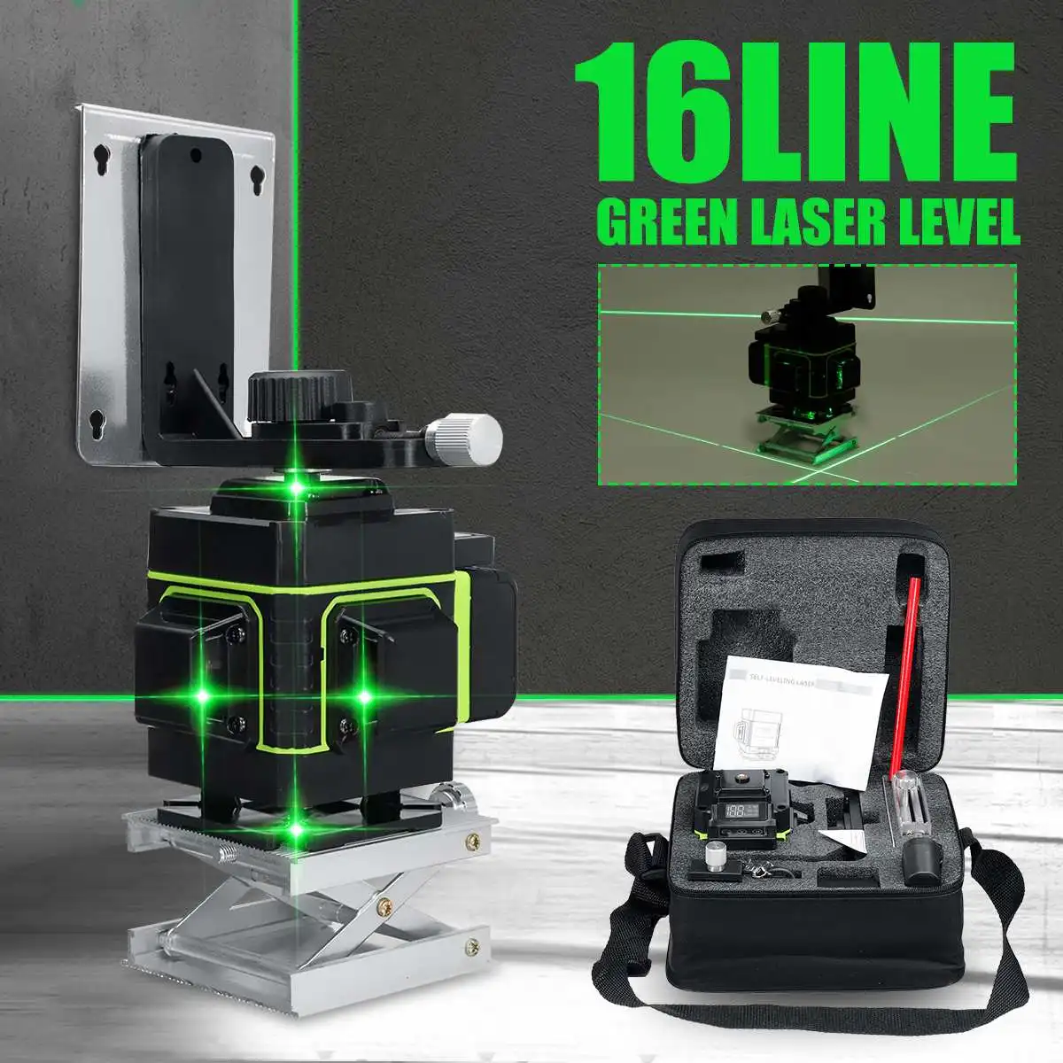 

Лазерный уровень ZEAST, 16 линий, 4D, самонивелирующийся, 360 градусов, горизонтальный и вертикальный крест, супермощный зеленый лазерный уровень