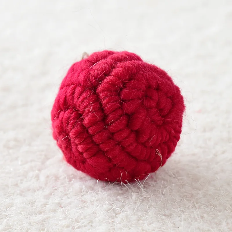 Red Ball 1 шт из чистой шерсти мяч носки с дизайном «звёзды» Рождественский Декор Подвески Игрушки Рождественская елка висячие украшения для дома наклейки для вечеринки дети ремесло подарки - Цвет: Red Ball