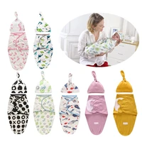 100 cotton newborn swaddle wrap baby parisarc envelope sleepsack receiving blanket 0 6 months with infant hat infant accessory