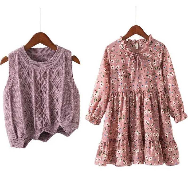 

Girls' dress spring and autumn dress children's dress foreign style suit little girl princess skirt spring dress skirt P4529