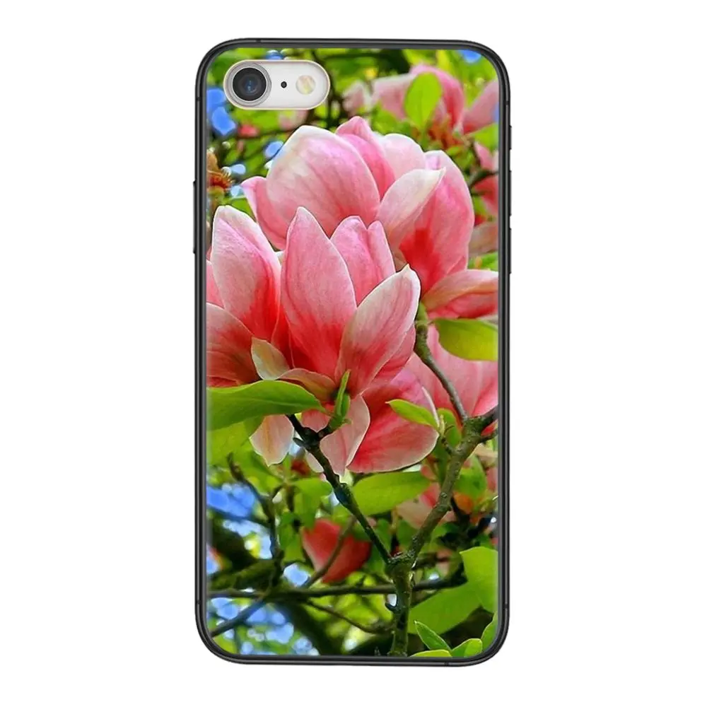 Аксессуары для телефона милый цветок магнолии популярный чехол iPhone 11 12 Mini Pro 5 5S SE
