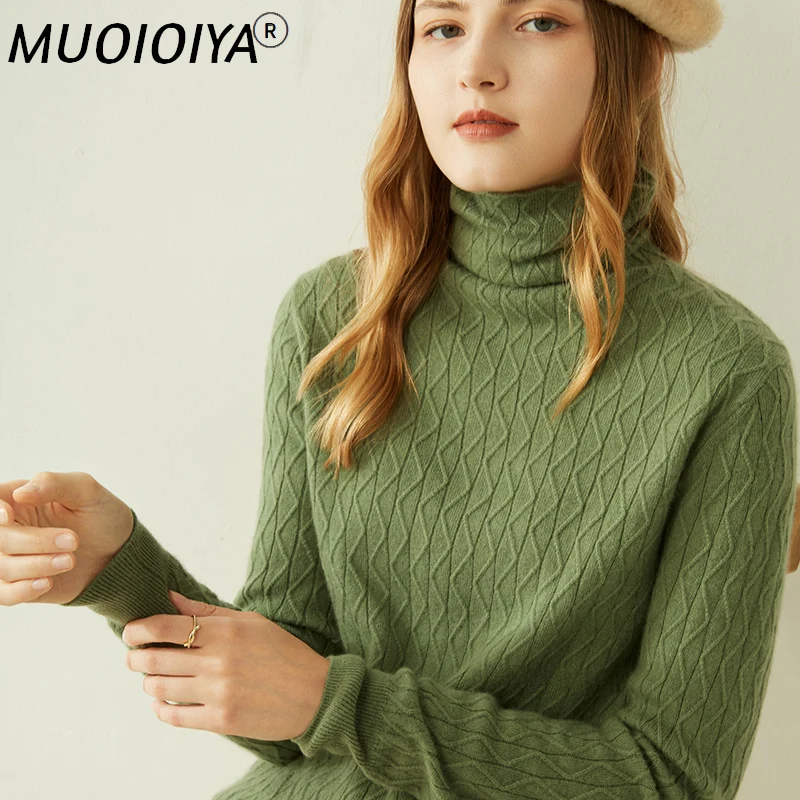 

Women Sweaters 100% Pure Cashmere Pullovers Winter New Arrival Turtleneck Solid Color Jumpers Female Knitwear Tops Girl Clothes