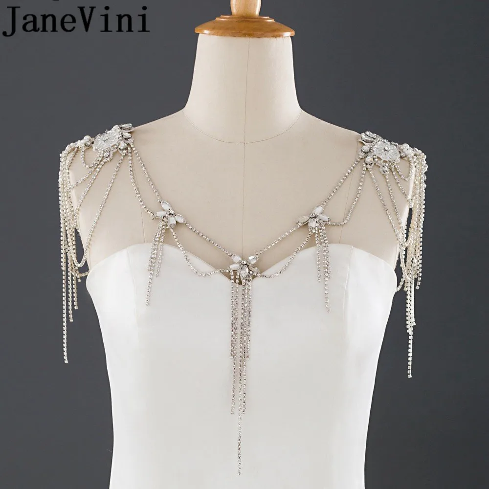 Блестящая серебряная цепочка jaevini свадебное ожерелье с кисточкой женские