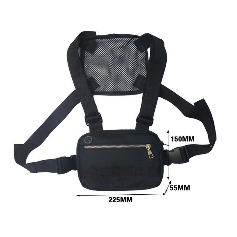 

Vest-Style Large Space Chest Bag Retro Square Chest Bag Streetwear Shoulder Functional Backpack Tactics Funny Pack 22.5*5.5*15cm