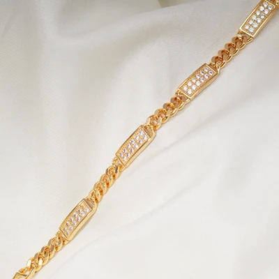 Chain length 18.5cm 24 различных стиля, браслет, звенья цепи, браслеты для женщин и мужчин, кристалл, циркон, позолота, Теннисный Браслет, модное ювелирное изделие - Окраска металла: Chain length 18.5cm