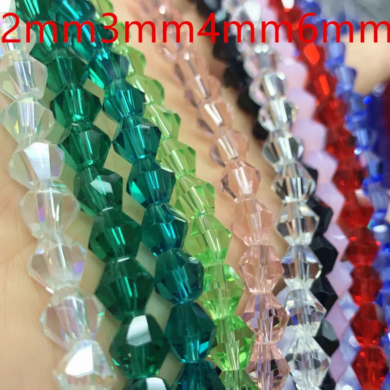 

2mm 3mm 4mm 6mm a lot #5301 Glass Crystals Beads Bicone Faceted Bead loose Spacer Beads DIY Jewelry Making U pick color
