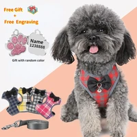 small dog harness and leash set cat vest harness bowknot breathable mesh padded for small pet puppy chihuahua yorkie pug walking