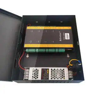 Набор контроля доступа TCPIP четырехдверный контроллер 10А источник питания Поддержка посещаемости временидоступасигнализациипальцаИнтернетателефона sn:AT-04