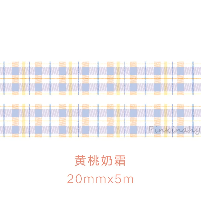 Candy Color Grid Masking Tape Bullet Journal Washi Tape Decorative Tape DIY Scrapbooking Sticker Label Stationery - Цвет: 4
