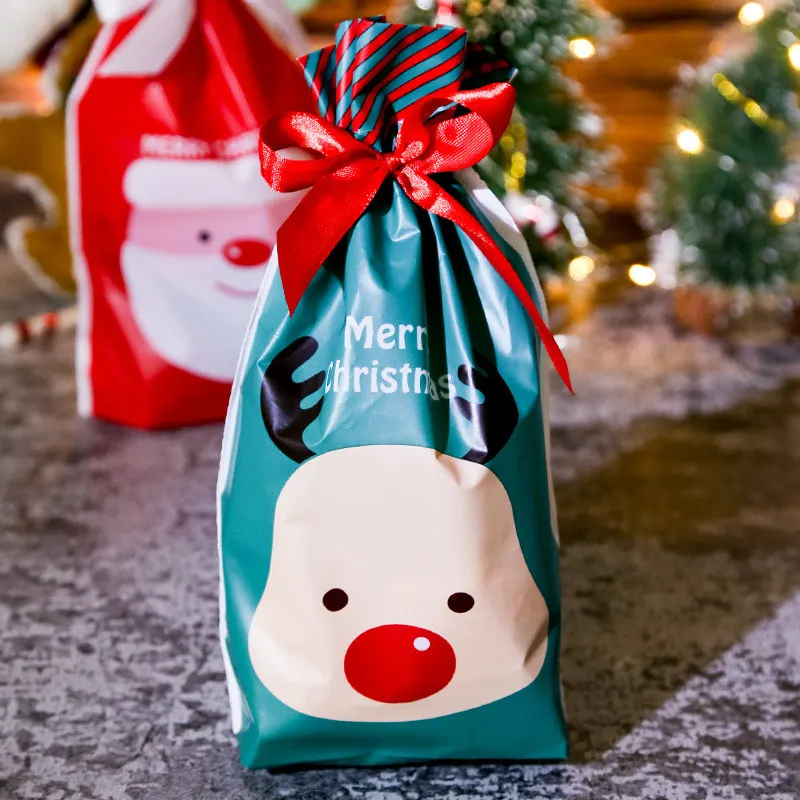 Green Elk LBSISI жизнь 50/100 шт мешки для печенья, конфет Рождественский подарок сумки закуски с нугой и PE Пластик сумка-кисет День рождения свадьба - Цвет: Green Elk
