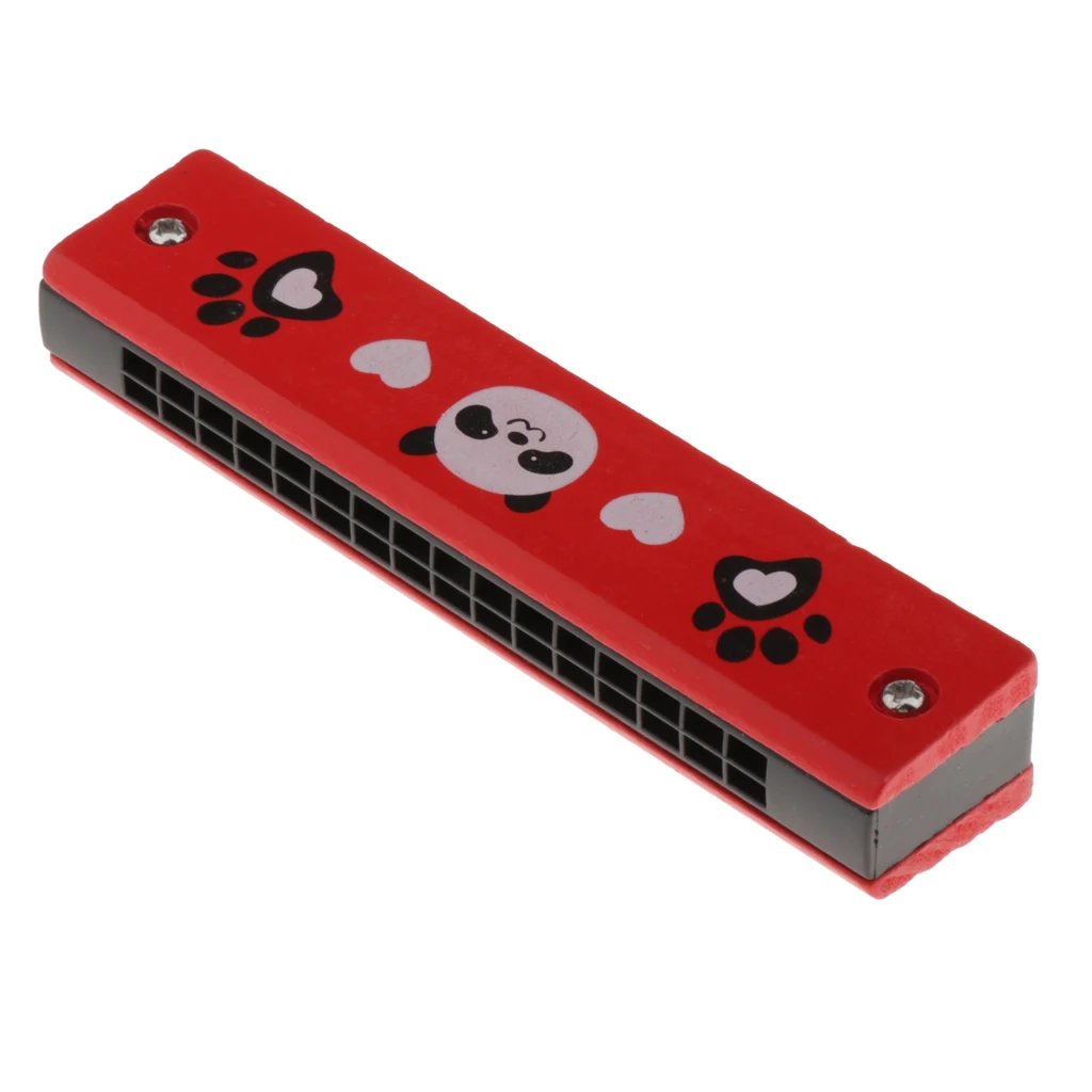 Детские деревянные раскрашенные гармошки двухрядные мини-игрушки в виде панды с