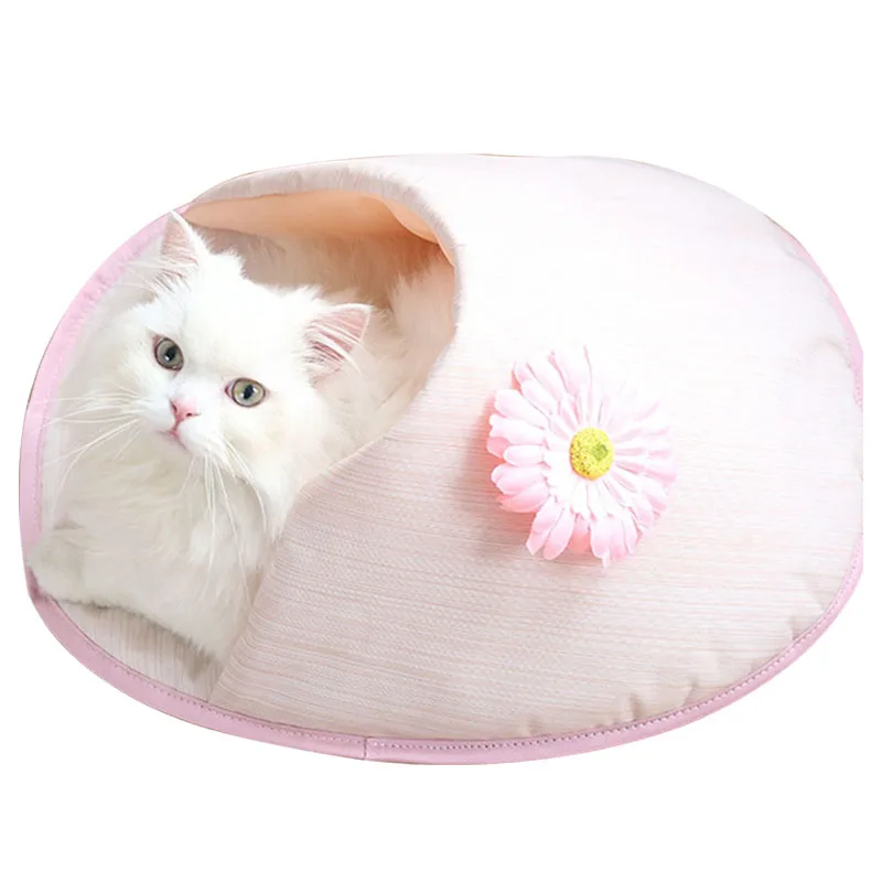 

Cute Little Flower Breathable and Comfortable Dog Mat Puppy Nest Accessories Spring and Summer Cat Litter Semi-enclosed Pet Bed