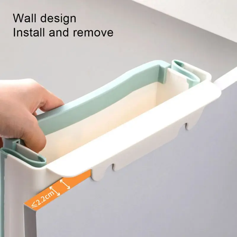 

Portable Folding Trash Can Cabinet Door Wall-mounted Storage Bin Trash Can Car Hanging Storage Bin Kitchen Cleaning Supplies