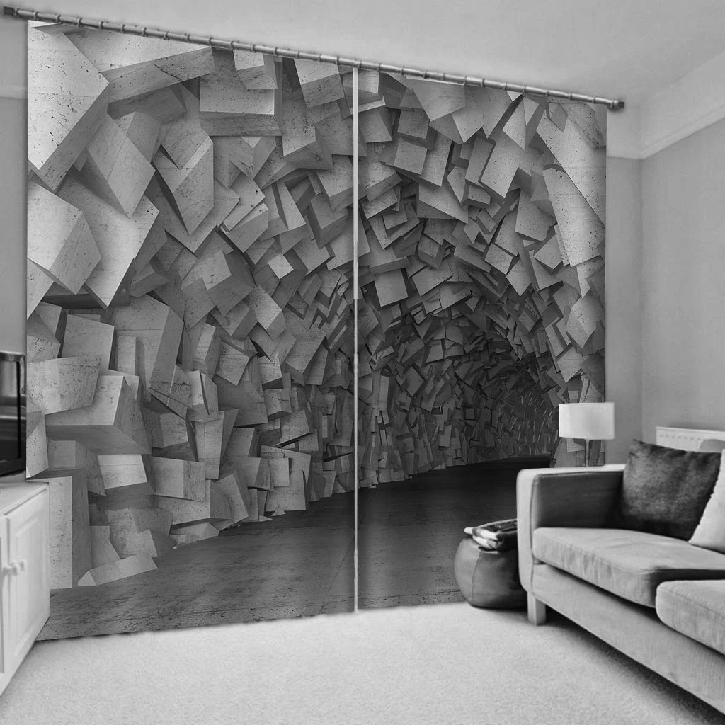 

Creative Extend Space Blackout Window Curtain Hole Photo Printing Curtains For Living Room Bedroom Home Decor Kitchen Cortinas
