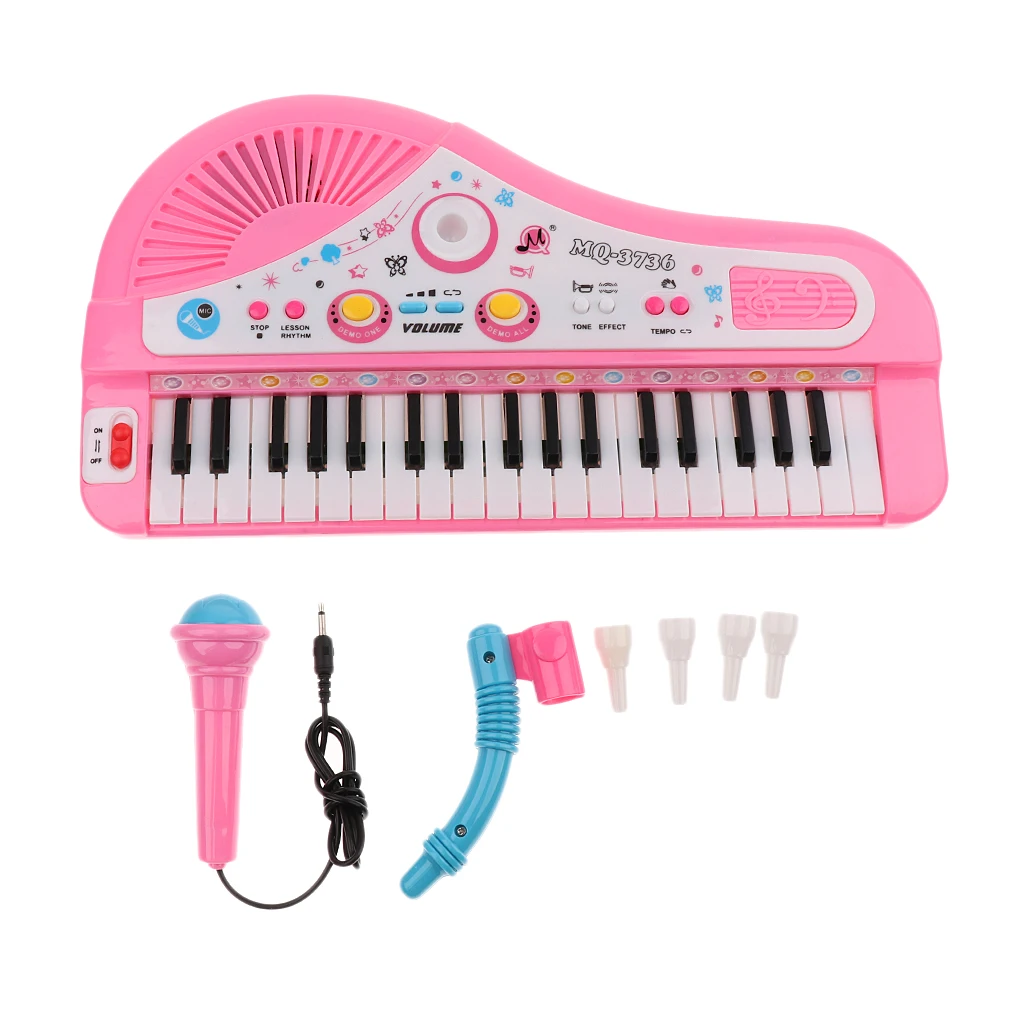 

Plastic Mini 37 Keys Electronic Organ Keyboard w / Microphone for