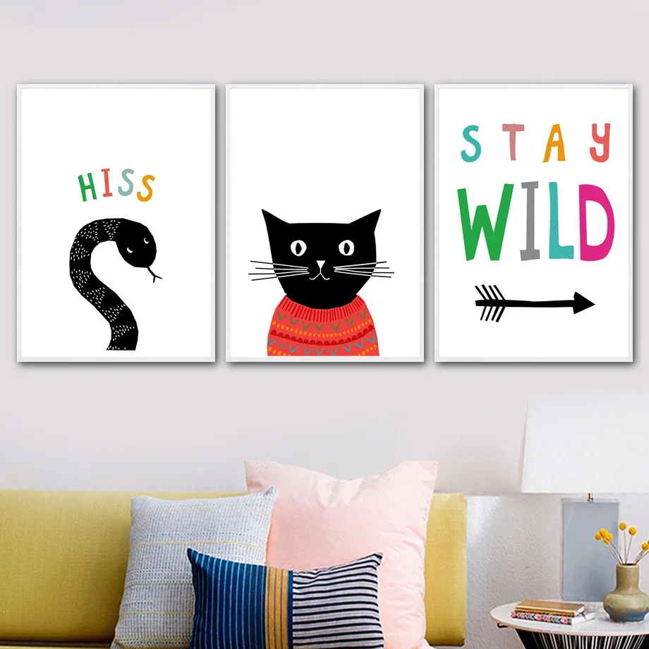 Настенная картина Медведь с цитатами крокодил настенная Картина на холсте