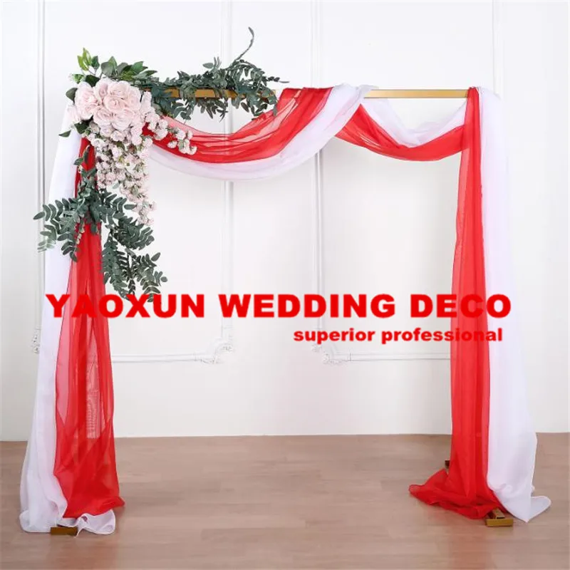 3m 6m 9m 12m сплошной цвет шифон Свадьба Арка драпировка фон ткань Арбор для наружной