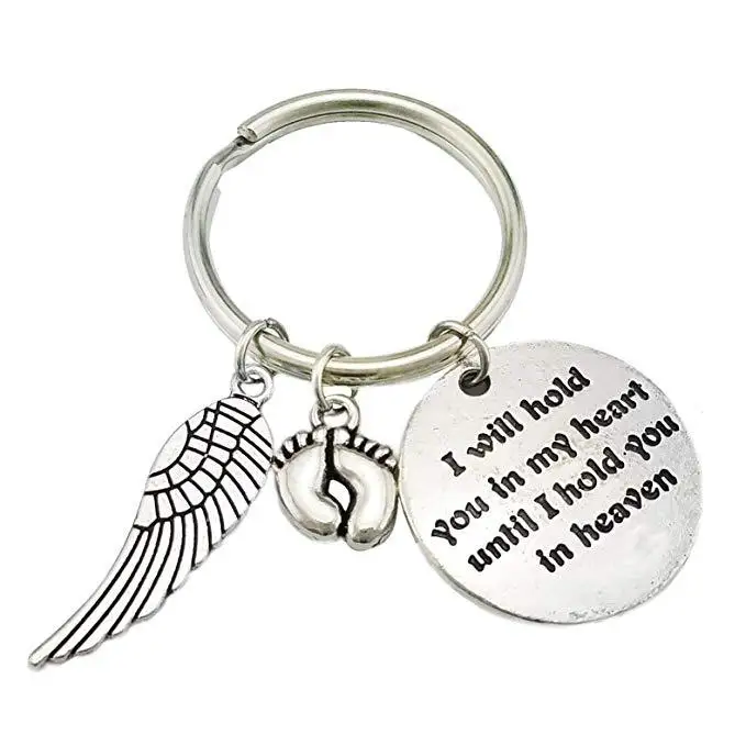 

I Will Hold You In My Heart Foot Wing Creative Key Chain Cross Accessories