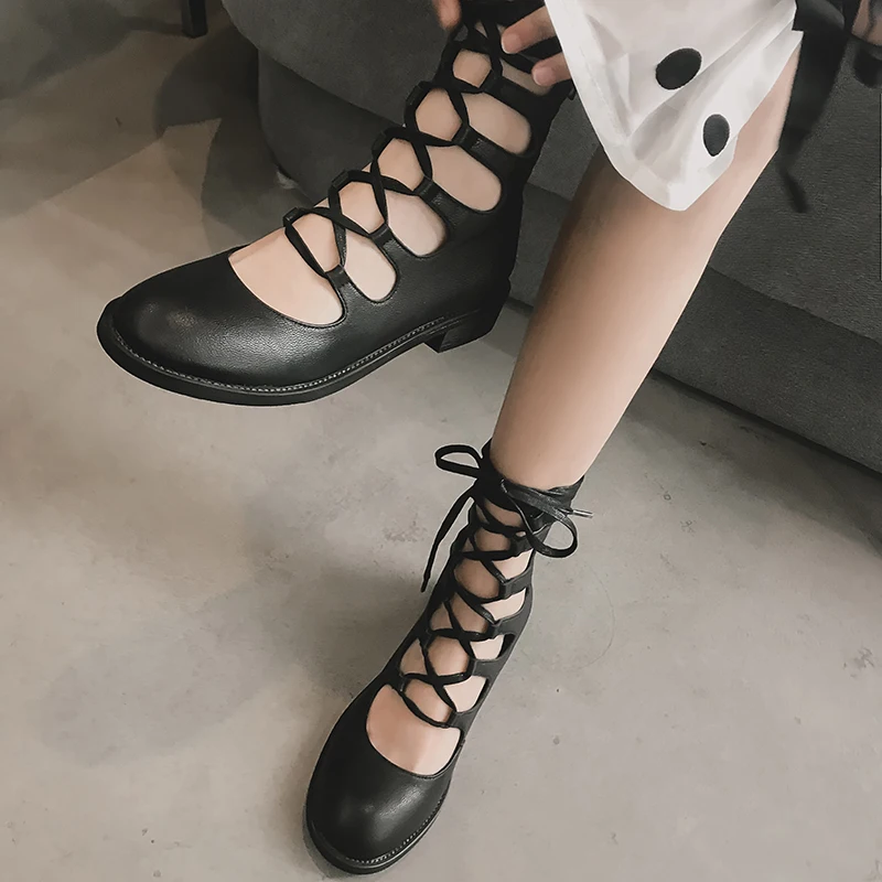 

INS HOT Women ankle Boots Leather summer boots plus size 22-26.5cm Soft sheepskin Pigskin lining + sheepskin insole woman shoes